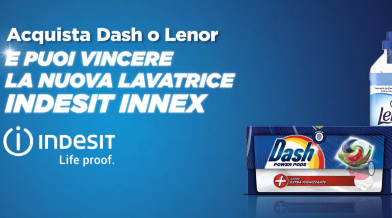 Concorso “Vinci una lavatrice Indesit con Dash e Lenor”: 50 premi in palio