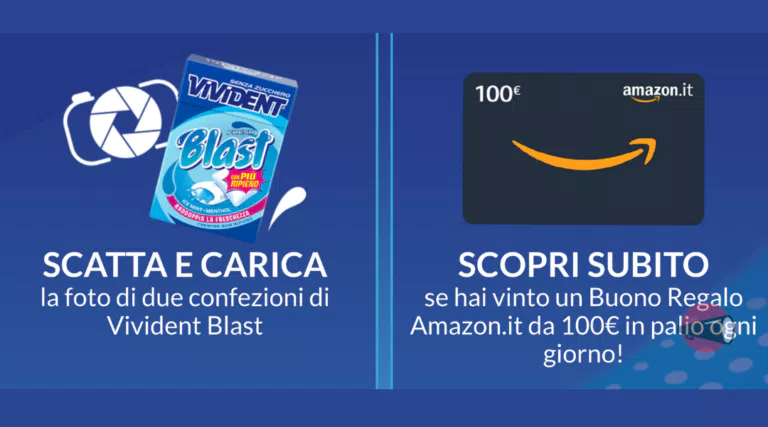 Concorso Vivident “Ricaricati con Blast”: vinci gratis buoni Amazon da 100€