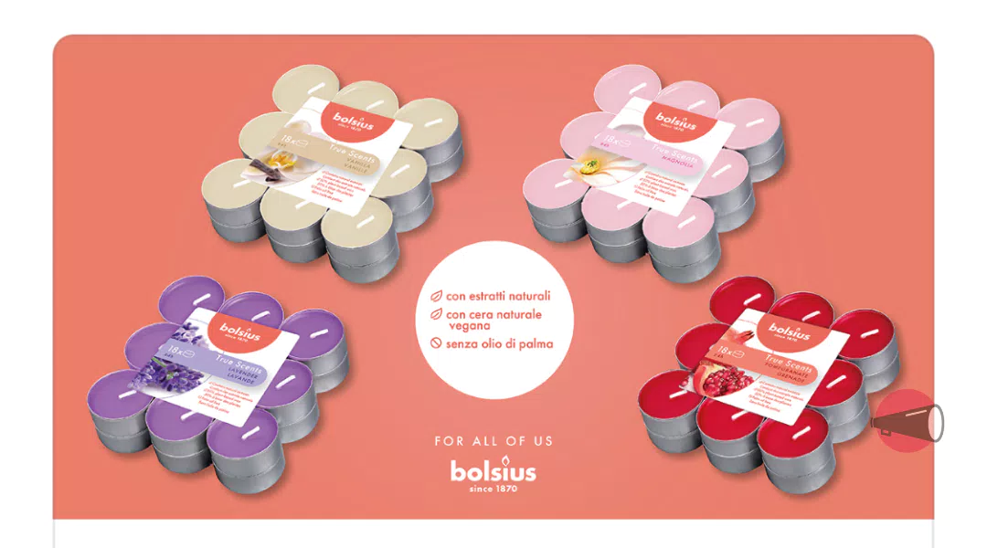 Buono sconto 1€ Bolsius Tealight profumate Bolsius True Scents
