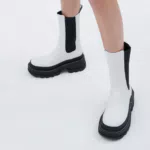 Rhys Chelsea Calf Boots - White