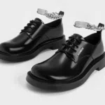 Chunky Chain Derby Shoes - Black