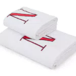 Set asciugamano in spugna ospite e viso con monogramma lettera (-30% di sconto)