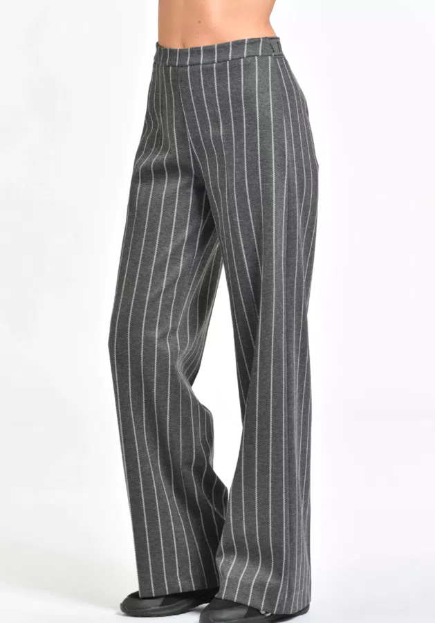 Pantalone ampio gessato grigio (-30% di sconto)