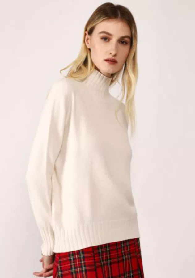 Lupetto oversize monocolour con spacco sul retro