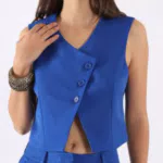 Gilet monocolour con abbottonatura asimmetrica (-60% di sconto)