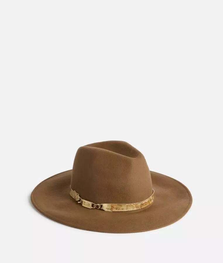 Cappello tesa larga in feltro con morsetto Fango