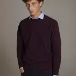 Maglia girocollo in misto lana lambswool