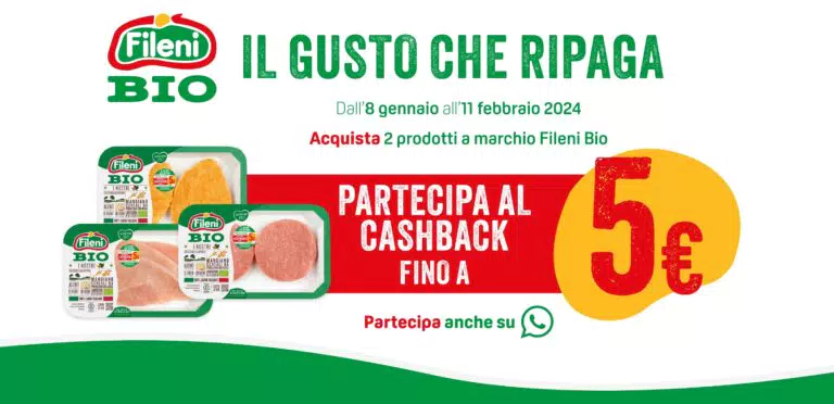 Cashback Fileni “Il gusto che ripaga”: ricevi 5€ di rimborso