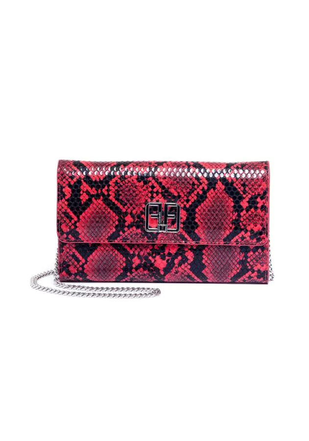 Borsa pochette stampa pitone