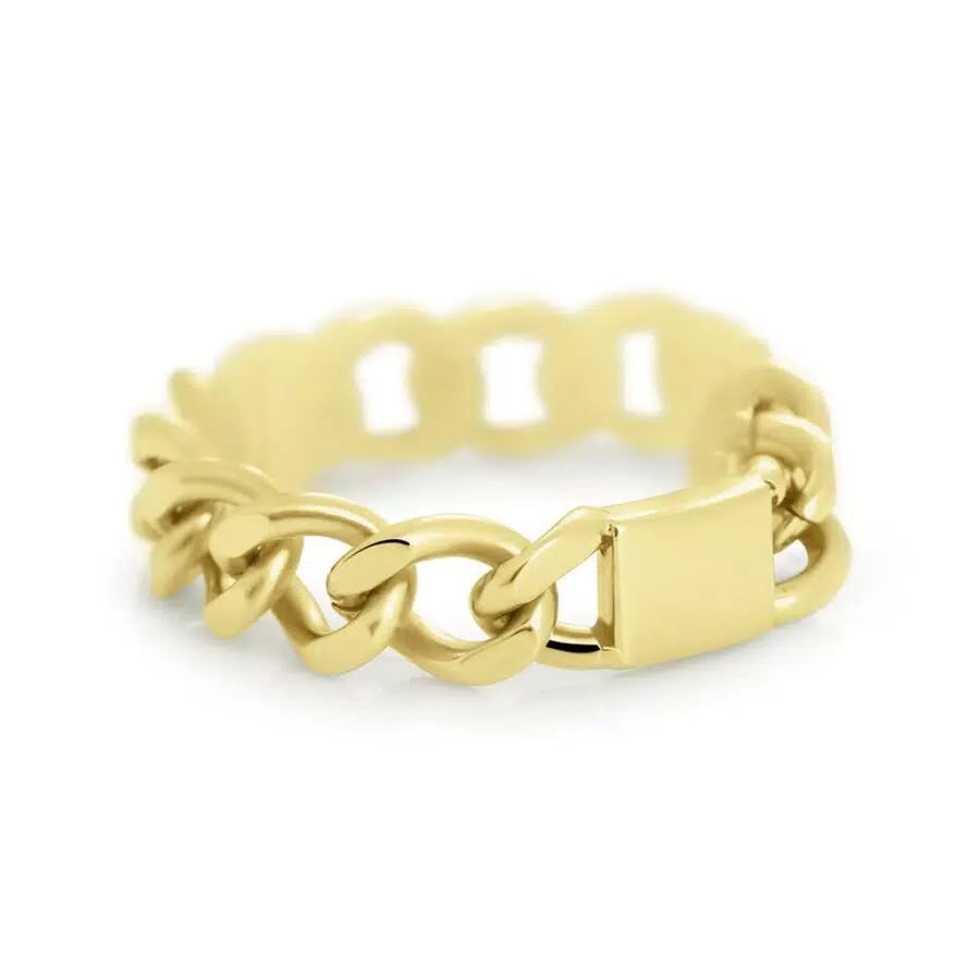Anello Fascia Lady Code Acciaio Dorato
