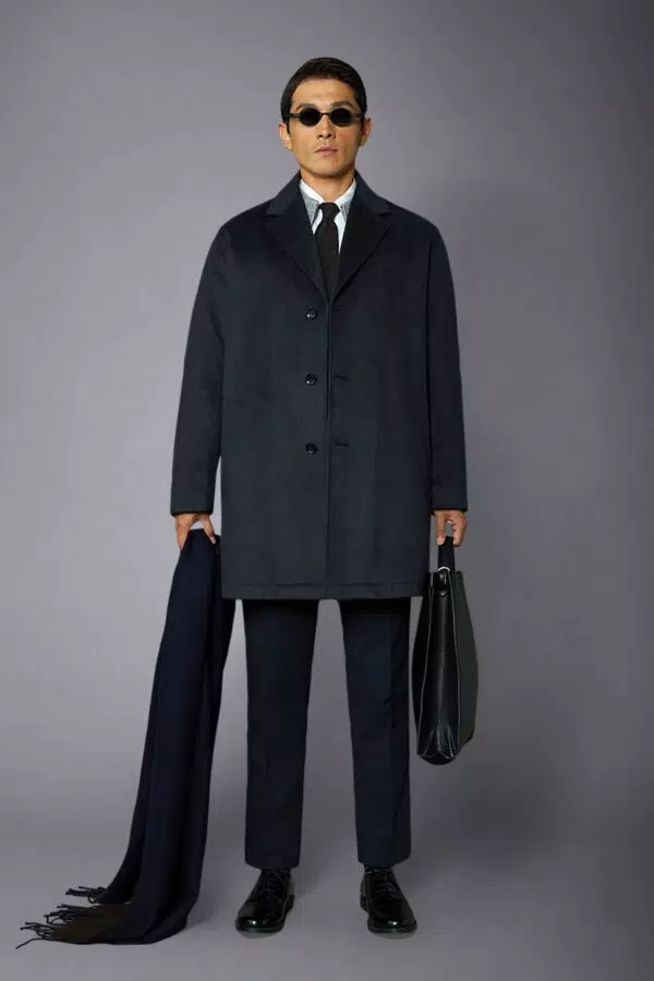 Cappotto classico uomo monopetto misto lana