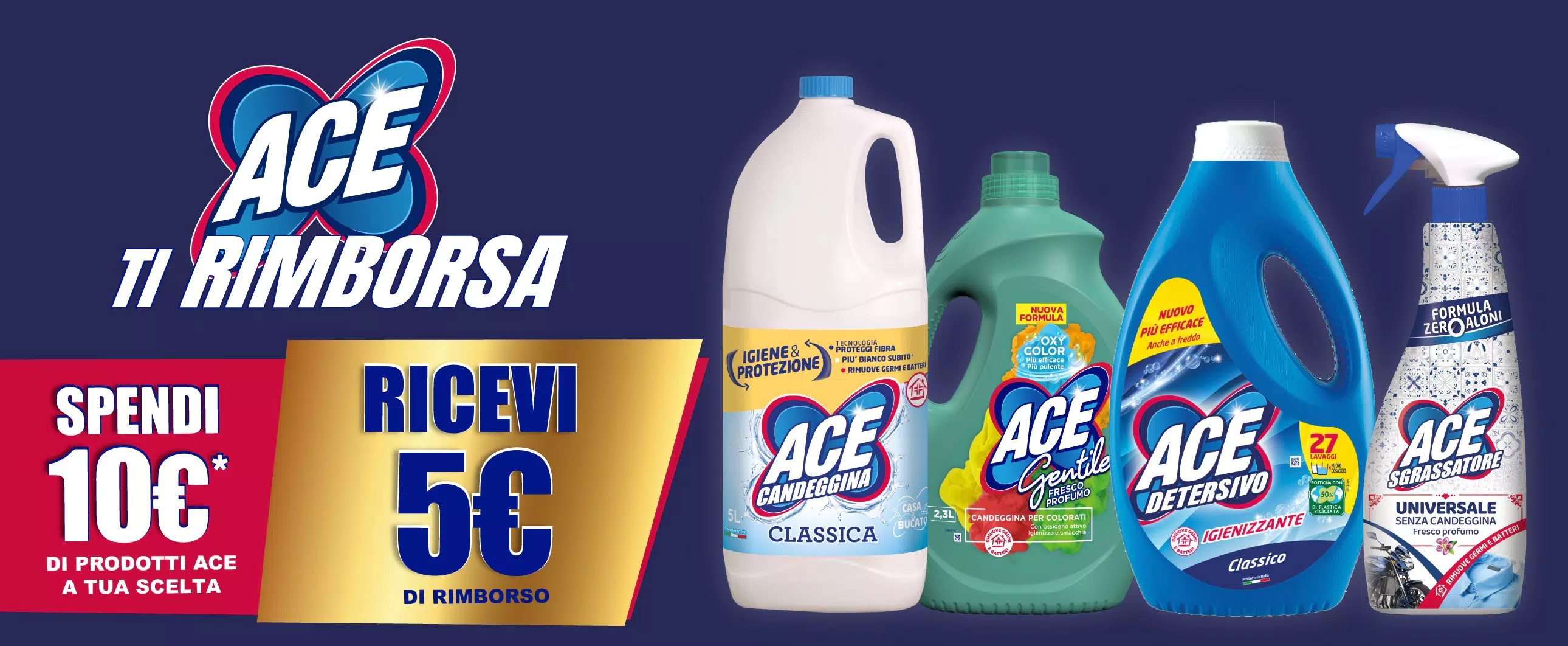 Cashback “Ace ti rimborsa”: ricevi 5 euro di rimborso