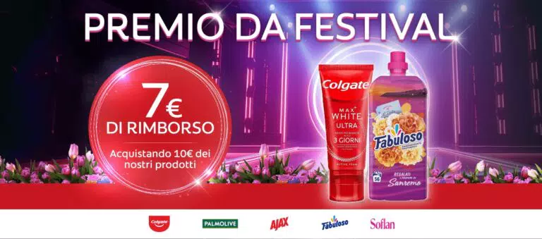 Cashback Colgate, Palmolive, Ajax, Fabuloso, Soflan, Sanex 2024: fino a 14€ di rimborso