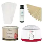 Offerta Kit Depilazione ANYSKIN con Scaldacera Vaso + Cera Rica+ 100 Strisce + Spatole in Legno + Dopocera