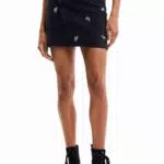 Minigonna in denim zebrato