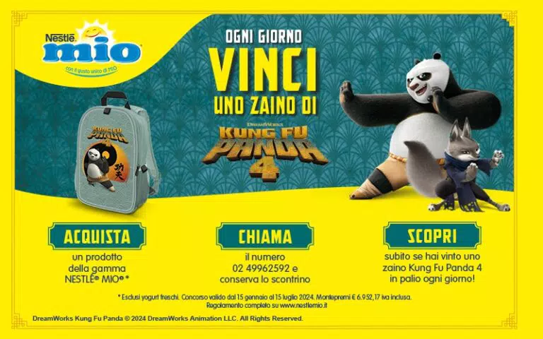 MIO & Kung Fu Panda: vinci 183 zaini