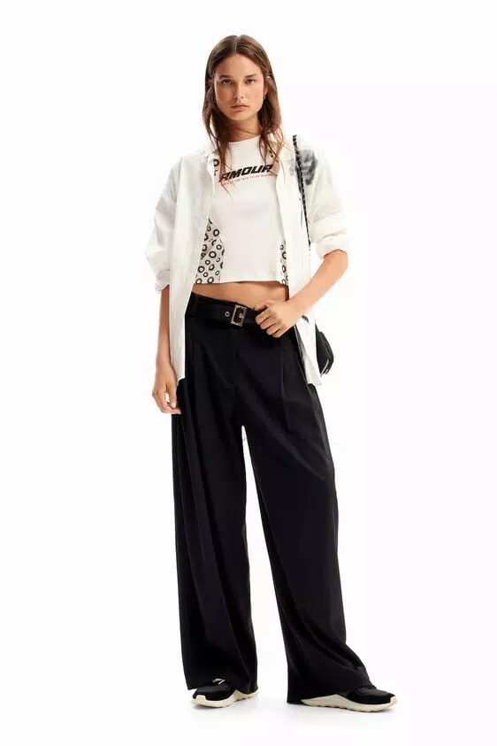Pantaloni ampi sartoriali Desigual