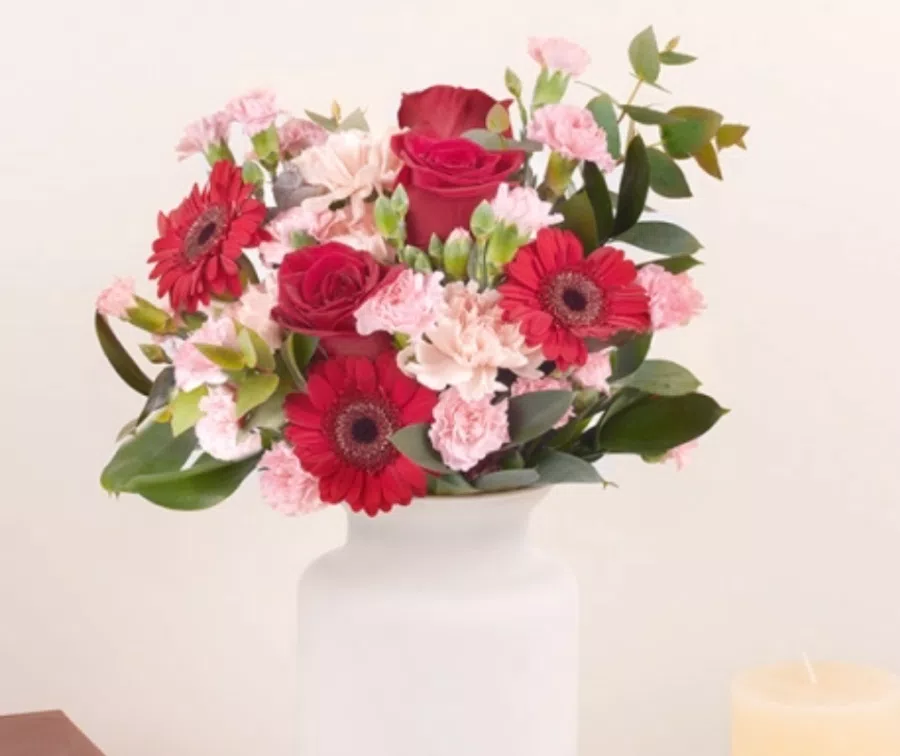 Mazzo Anima gemella: rose e gerbere