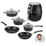 Set batteria 8 pezzi e friggitrice ad aria 3,4 L Masterpro by Carlo Cracco (-50% di sconto)