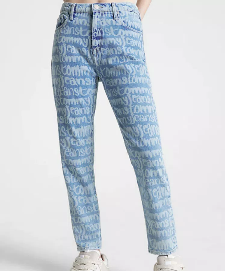 JEANS IZZIE SLIM FIT A VITA ALTA CON MOTIVO SPELL OUT (-50% di sconto)