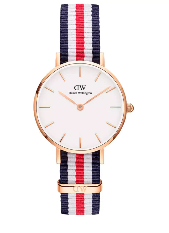 Orologio in tessuto NATO Canterbury Daniel Wellington - 28 mm - Navy e bianco