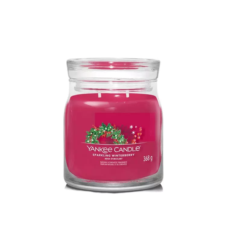 Sparkling Winterberry candela in giara media Yankee Candle