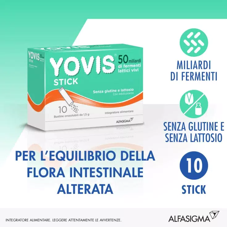 YOVIS 50 MILIARDI ALFASIGMA 10 STICK OROSOLUBILI
