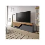Mobile porta TV 160x46x35 cm Ceelias colore Grigio e Marrone