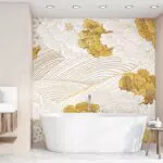 Carta Da Parati Japan Flower In TNT Effetto Intonaco - 200x300 Cm