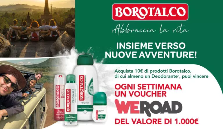 Concorso Borotalco: in palio 10 voucher WeRoad da 1.000 euro