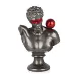 D3524EAER - Scultura in resina Busto greco con sfera