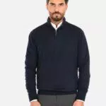 Maglione uomo lana e cachemire con mezza zip