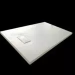 Piatto Doccia In SMC Vetroresina Effetto Pietra H 2,6 Cm Con Piletta Di Scarico Inclusa 70-120 Bianco