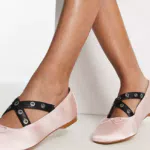 Stradivarius - Ballerine rosa cipria con fascette incrociate