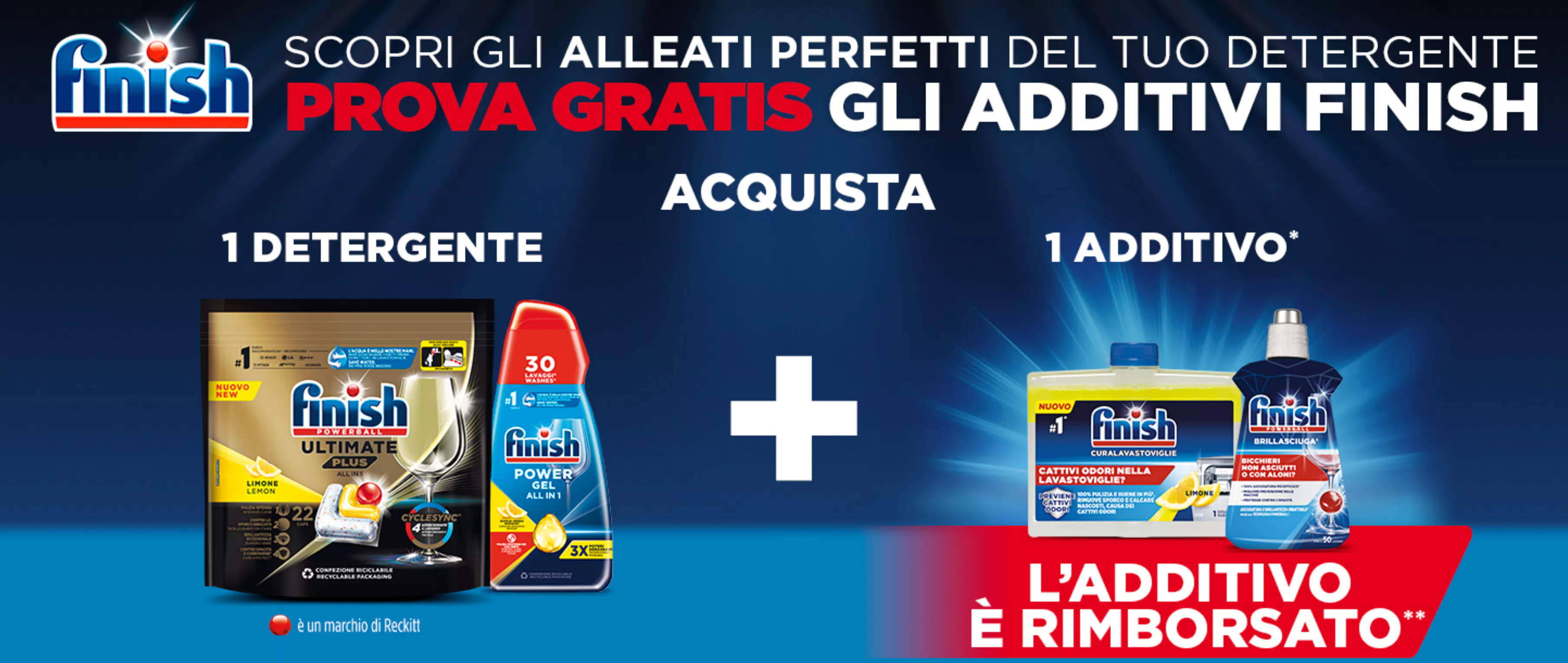 Cashback Finish 2024: l’additivo è rimborsato