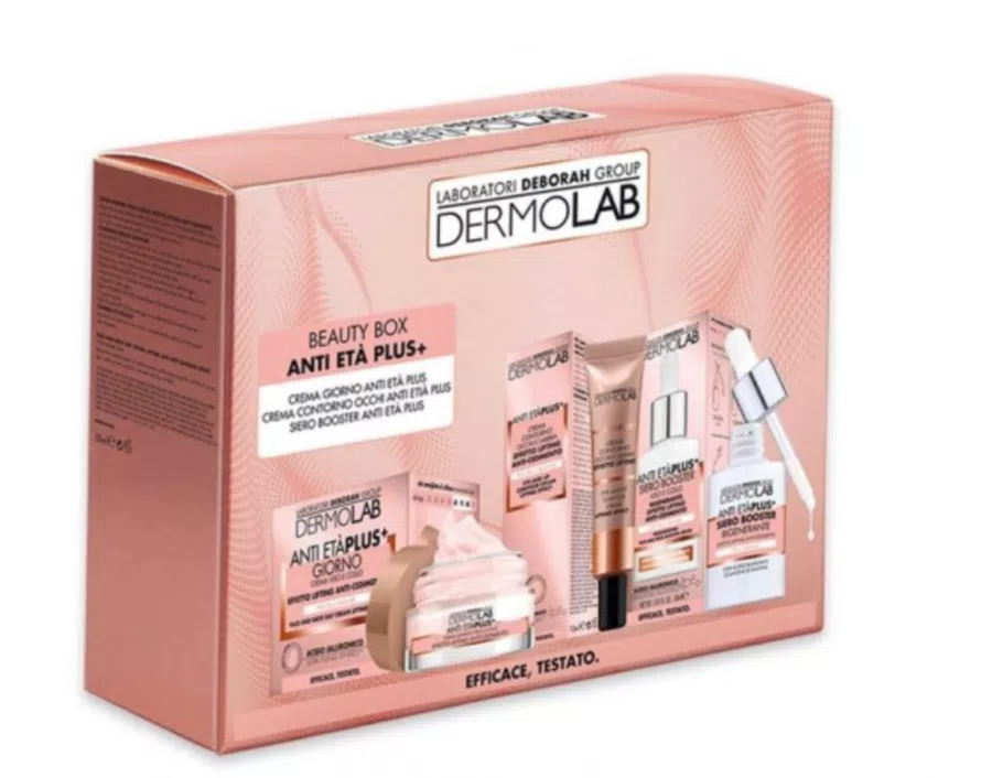 Dermolab Beauty Box Anti Età Plus+ Crema Giorno + Contorno Occhi E Labbra + Siero Booster Rigenerante