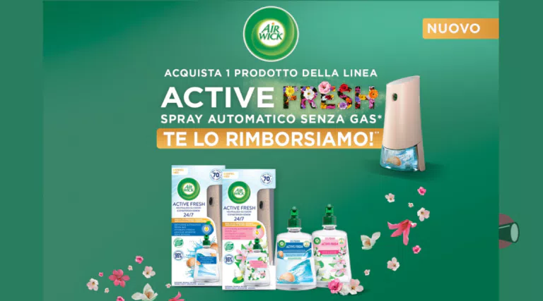 Air Wick ti rimborsa Active Fresh – Acqua e Sapone