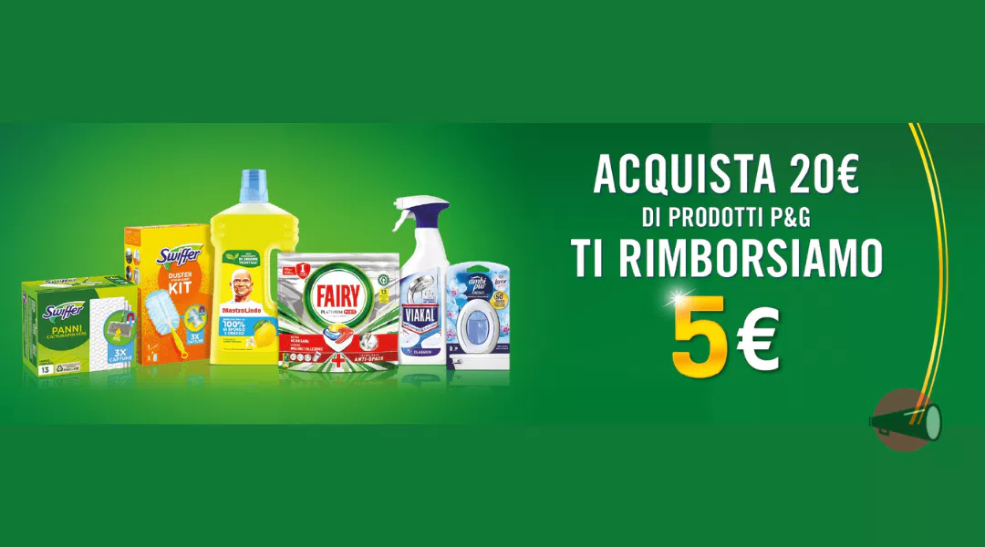 “Cashback Home Care Drugstore”, 5 euro di rimborso su Swiffer, Fairy, Viakal, Mastro Lindo e Ambipur