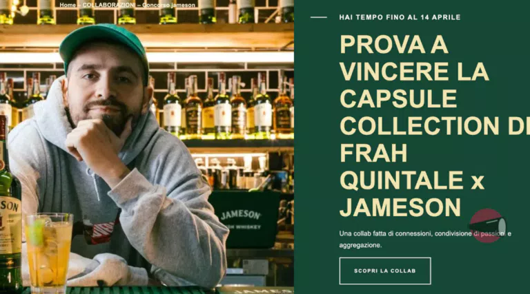 Concorso Jameson “San Patrizio 2024”: vinci gratis 100 kit con bottiglie + cappellino e calzini by Frah Quintale