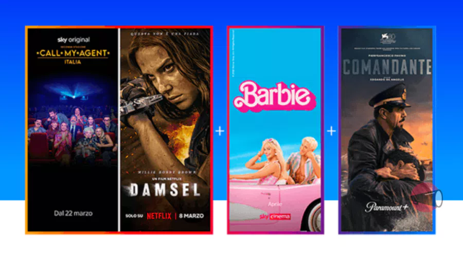 Sky TV e Netflix + Sky Cinema con Paramount+