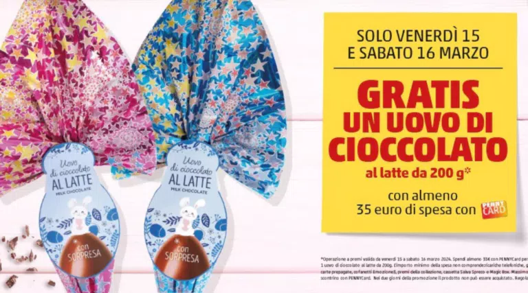 Uovo di Pasqua gratis da Penny Market