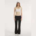 Pantaloni flare con elastico in vita